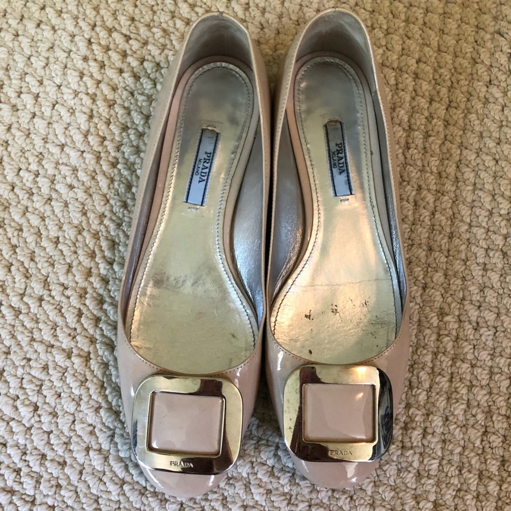 Prada Patent Leather Flats with Buckle